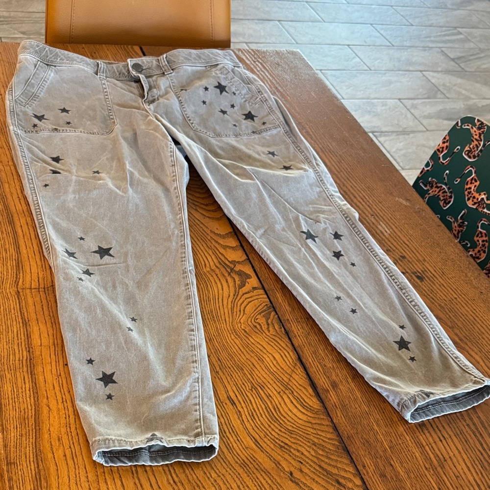 Lane Bryant Gray Star Print Pants